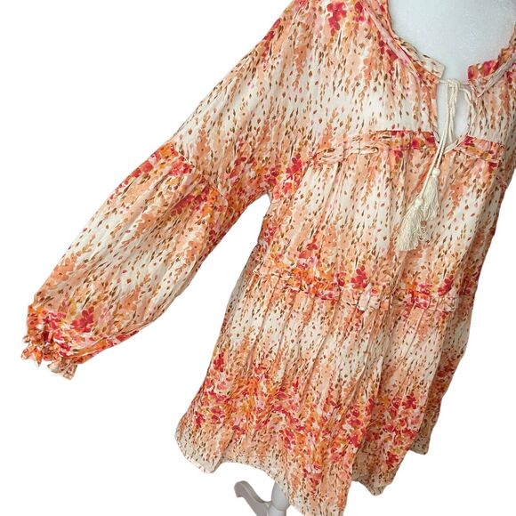 Christy Dawn XL Adeline Dress Sunset Gladiola Printed Vneck Babydoll - Picture 9 of 12